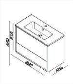 Ormarić LINEART NOVA 800 white sa lavaboom - Image 2