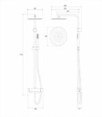 Baterija i usponski tuš COPEN NOOK hrom okrugli set - Image 2