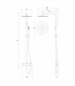 Baterija i usponski tuš COPEN NOOK brušeno zlato set - Image 2