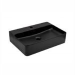 Lavabo nadgradni MINOTTI 600x425x135 sa otvorom za slavinu mat crni