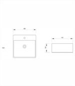 Lavabo nadgradni MINOTTI 460x420x160 sa otvorom za slavinu - Image 2