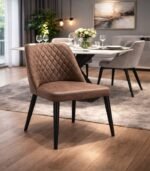 T3001 Infinity Trpezarijska stolica casa 07/ crni nogari braon - Image 2