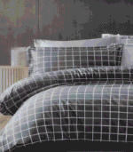 Posteljina 160x220 cm – Sivi dezen sa bijelim linijama - Image 2