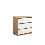 SEA 3F Komoda atrisan bijeli sjajni 77x42x80 cm