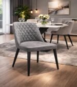 T3002 Silver trpezarijska stolica casa 10/ crni nogari siva - Image 2