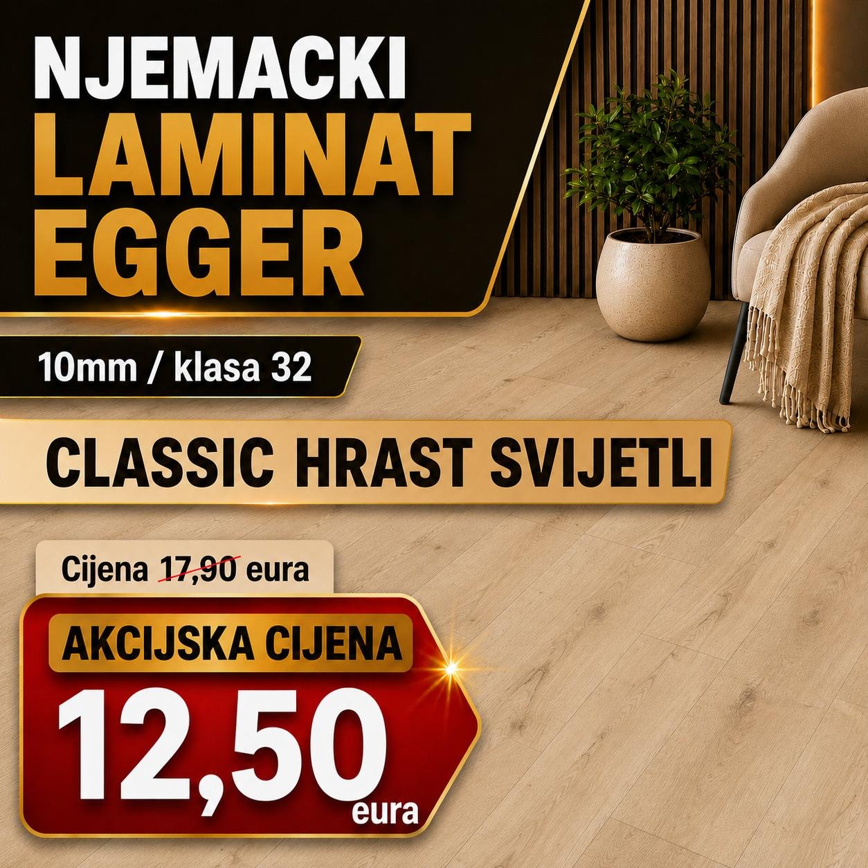 WhatsApp Image 2026-07-29 at 17.03.31 (1) Laminat Classic 10/32 Hrast Svijetli Egger - Image 1